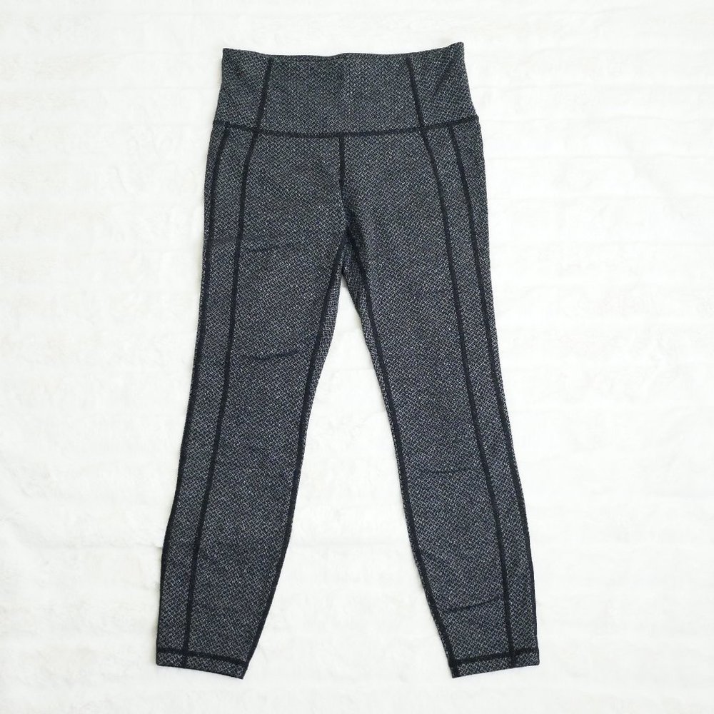 Athleta Elation Tight Leggings Gray Comfort Spandex Contrast Rib Trim, Women XS